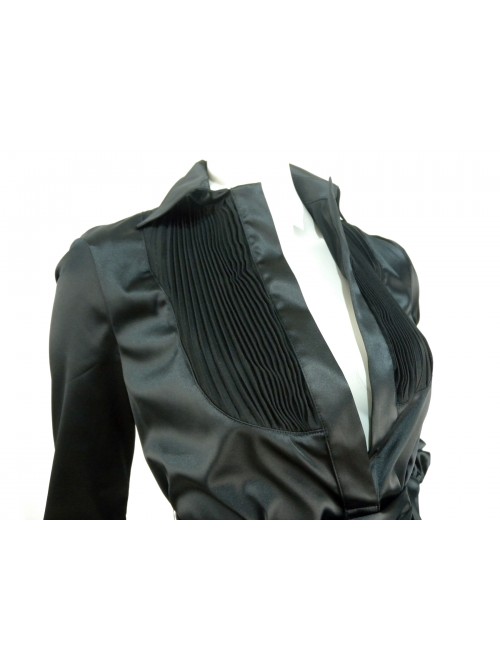 Blouse Shirt Woman with open collar and pleated shoot