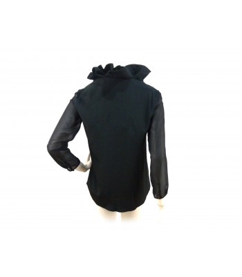 Blouse Shirt Woman with 3/4 sleeve and asymmetrical collar with rouge. 2