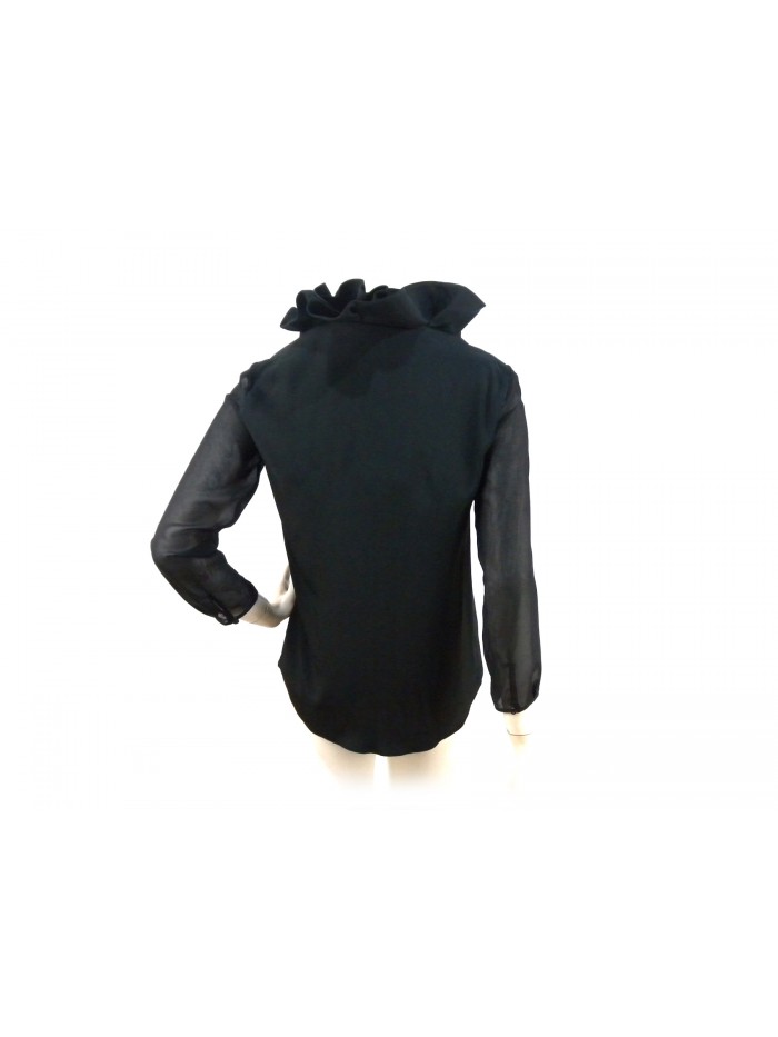 Camicia Blouse Donna con manica 3/4 e collo asimmetrico con rouge.