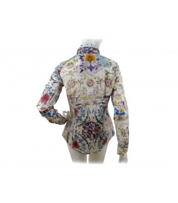 Modular watercolor patterned woman shirt on a white background. 2