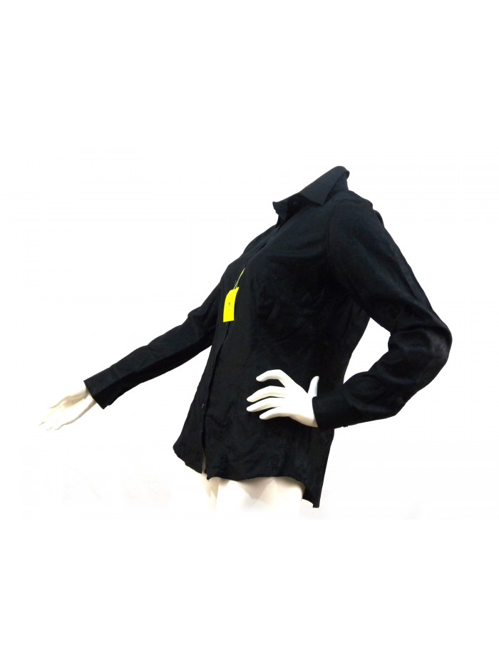 Damask patterned woman shirt on color.