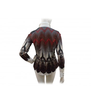 Camicia Donna fantasia piume modulari eccetto su polsini e colletto. 2