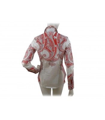 Camicia Donna fantasia corall cachemire su fondo bianco. 2