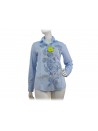Blue ice cashmere embroidered shirt with blue background