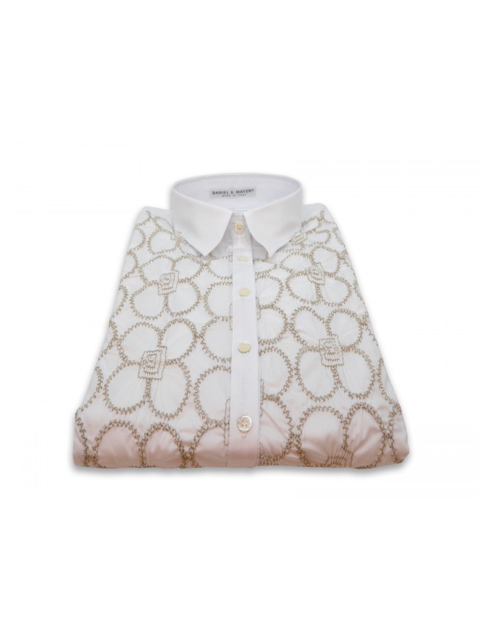 Camicia Donna classica sfiancata con ricami fiori modulari. Camicia Donna classica sfiancata con ricami fiori modulari.