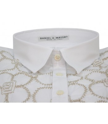Shirt Woman classic flared with embroidery flowers modular. 2