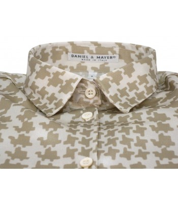 Camicia Donna Laura Galles elasticizzata con stampa pied de poule. 2