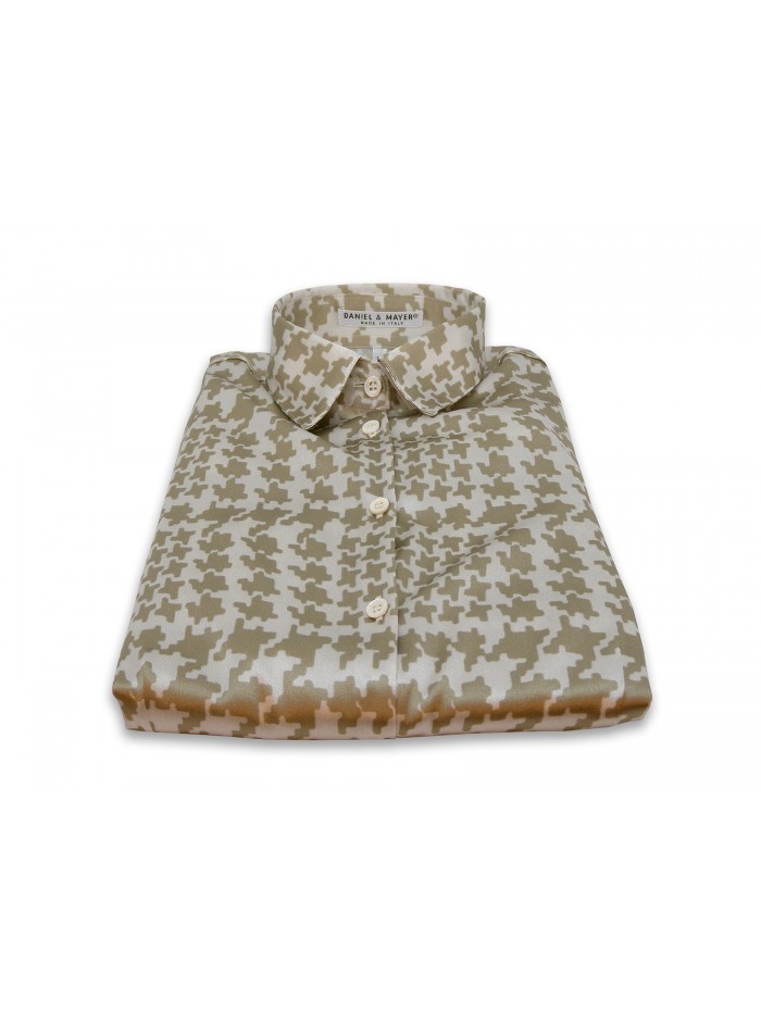 Camicia Donna Laura Galles elasticizzata con stampa pied de poule. Camicia Donna Laura Galles elasticizzata con stampa pied de poule.