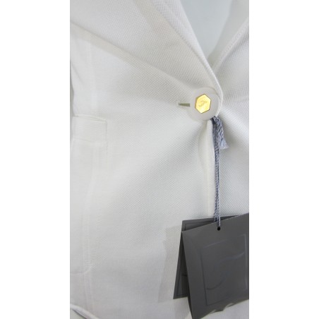 Short woman jacket blazer pique 2 pockets with zip pocket.