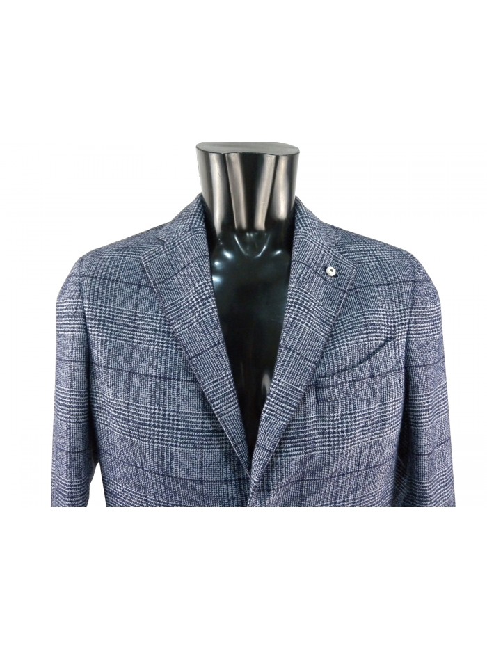 Prince of Wales unlined jacket for men blue / white.
