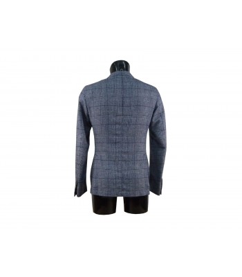 Giacca Uomo sfoderata Principe di Galles blu/bianco. 2