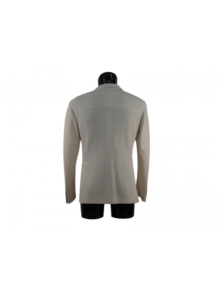 Unlined cream jacket for men.