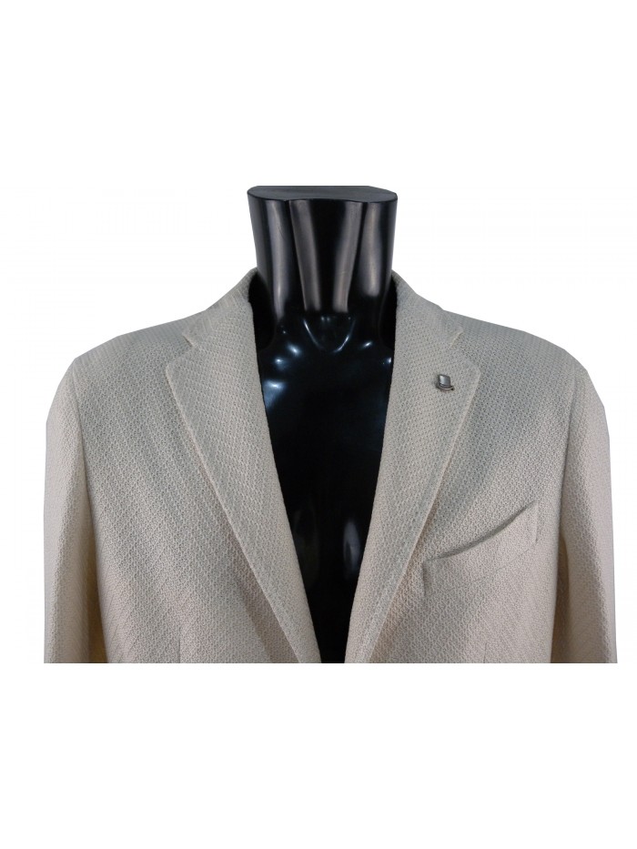 Unlined cream jacket for men.
