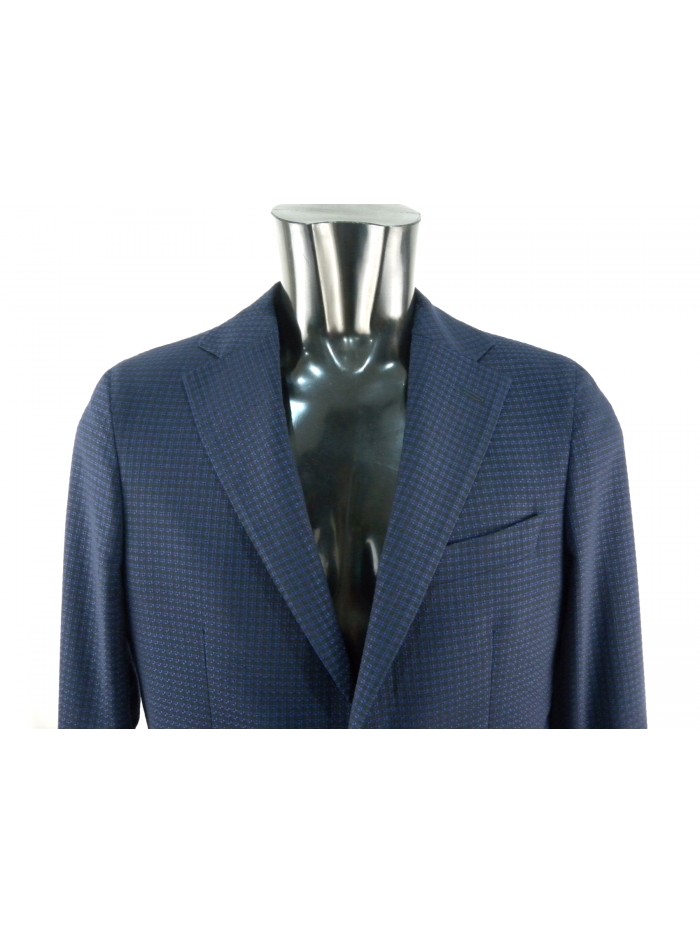 Giacca Uomo sfoderata tessuto lavorato a quadretti modulari.