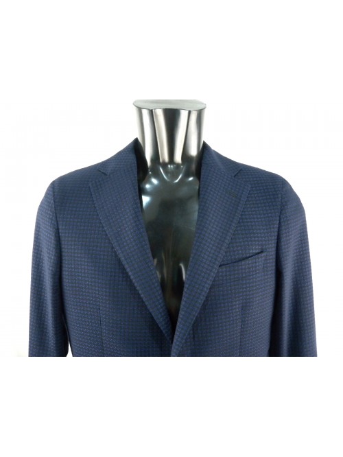 Giacca Uomo sfoderata tessuto lavorato a quadretti modulari.