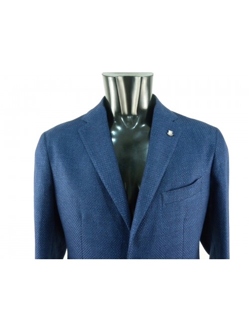 Men's blue unlined jacket.