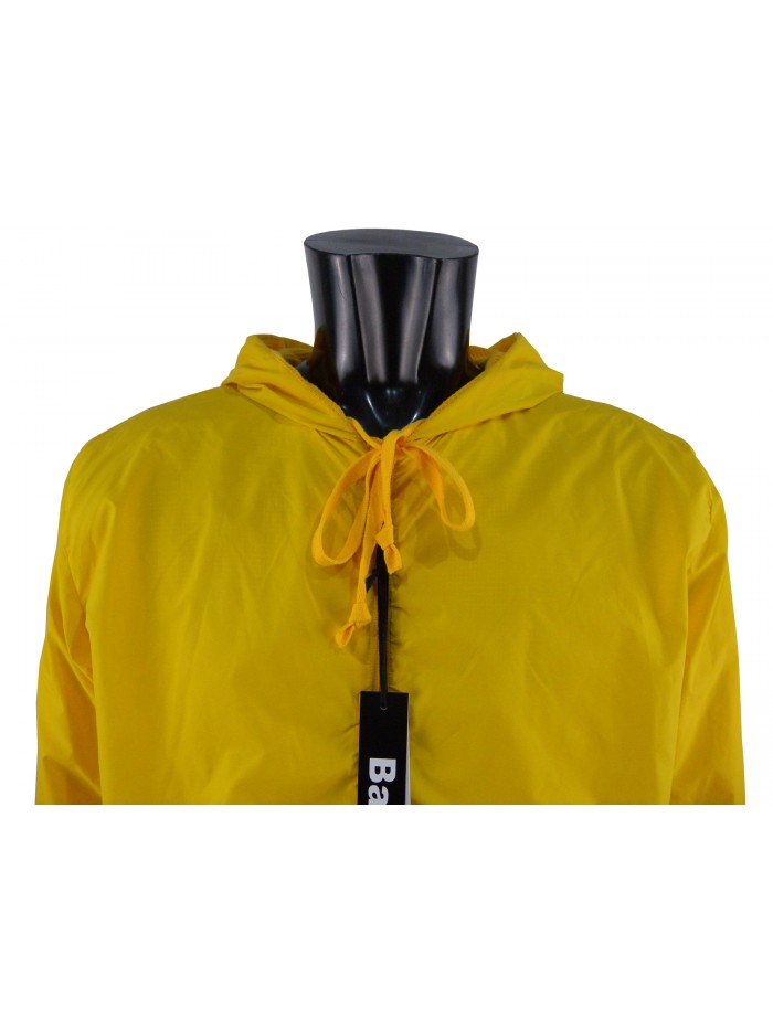 Reversible men's jacket with hood, elasticated cuffs and waist