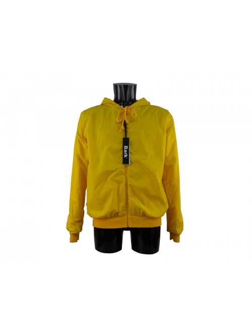 Reversible men's jacket with hood, elasticated cuffs and waist
