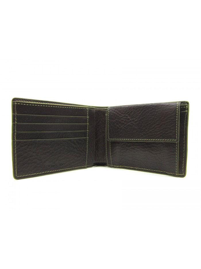 Man purse lined in contrast with credit card compartments