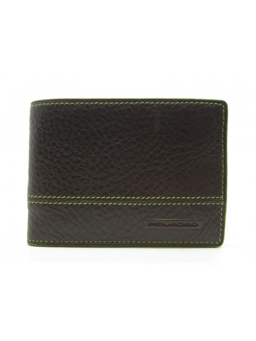 Man purse lined in contrast with credit card compartments