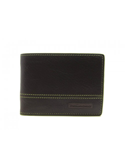 Man purse lined in contrast with credit card compartments