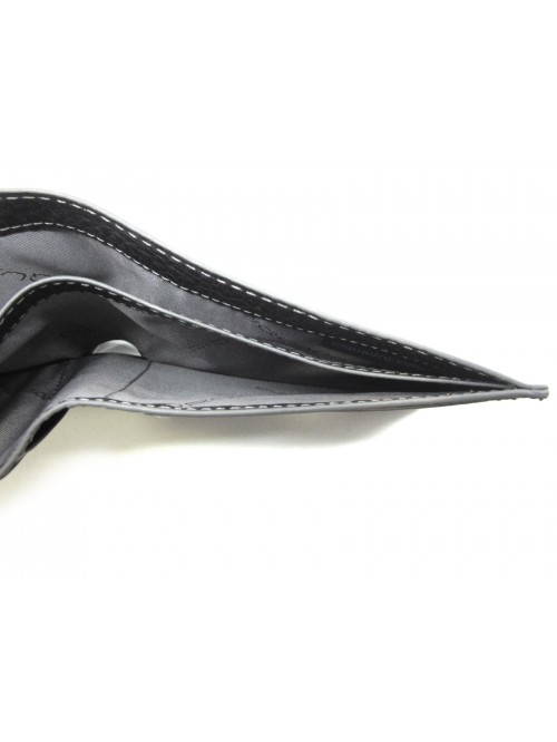 Man purse lined in contrast with credit card compartments