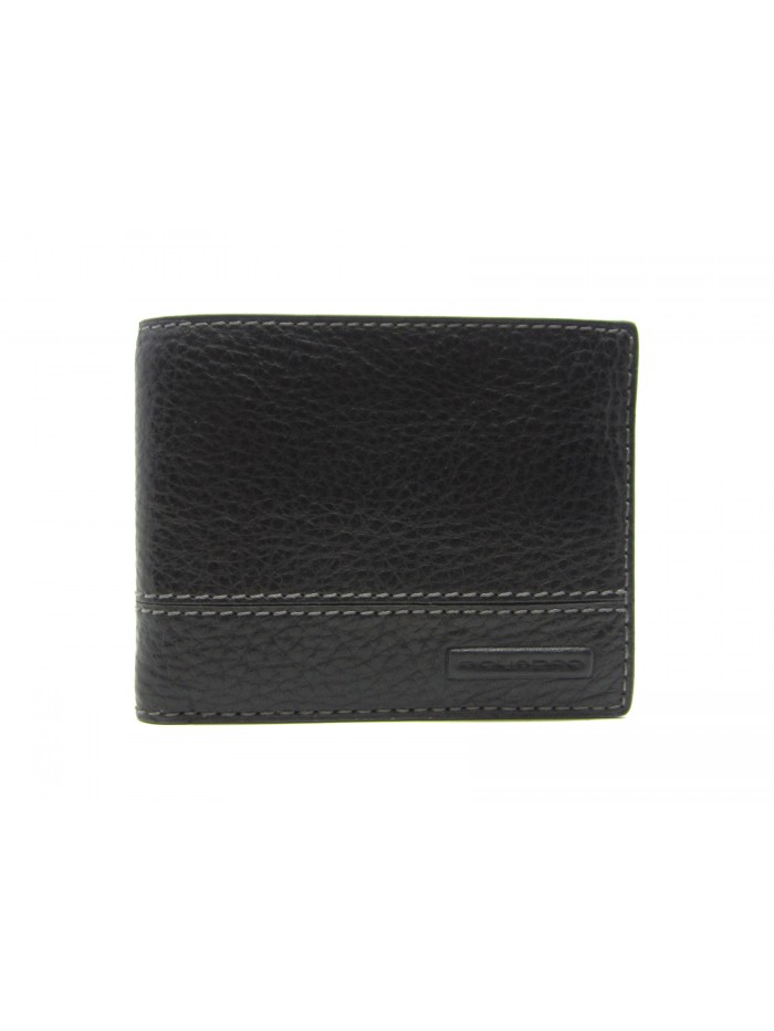 Man purse lined in contrast with credit card compartments