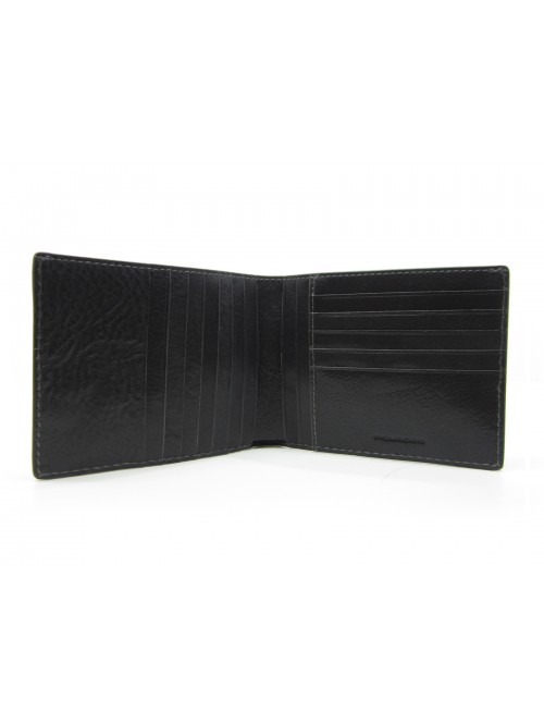 Man purse lined in contrast with credit card compartments