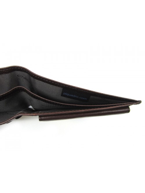 Man purse lined in contrast with credit card compartments
