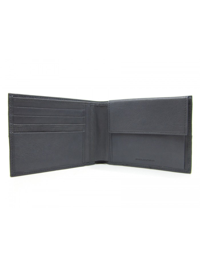 Man purse lined in contrast with credit card compartments