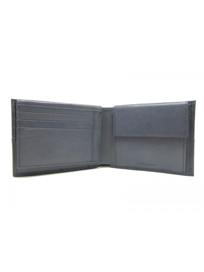 Man purse lined in contrast with credit card compartments