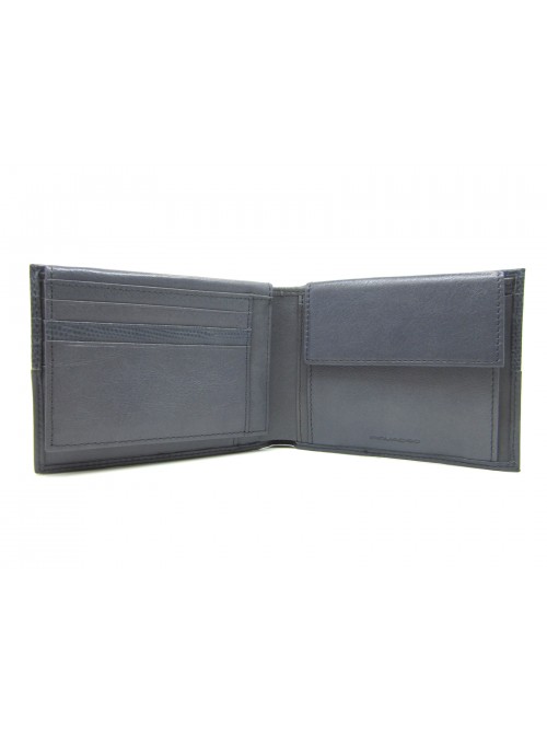 Man purse lined in contrast with credit card compartments