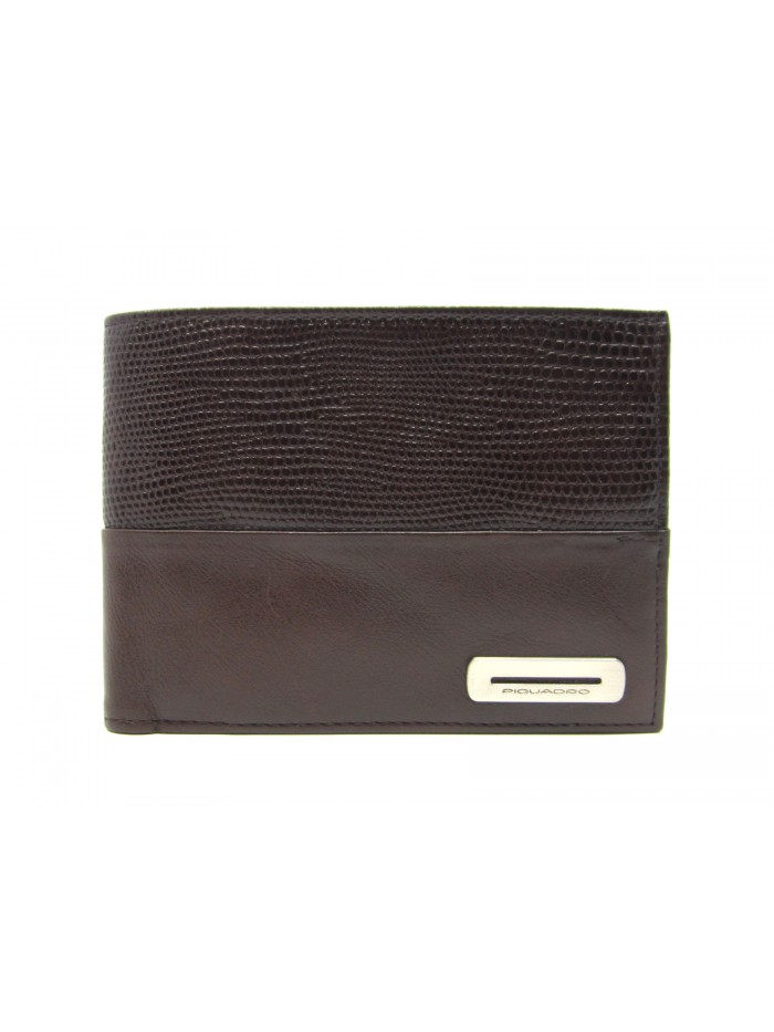 Man purse lined in contrast with credit card compartments
