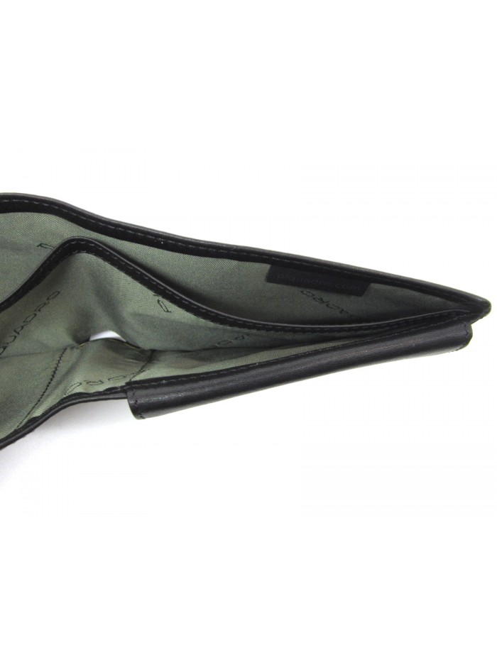 Man purse lined in contrast with credit card compartments