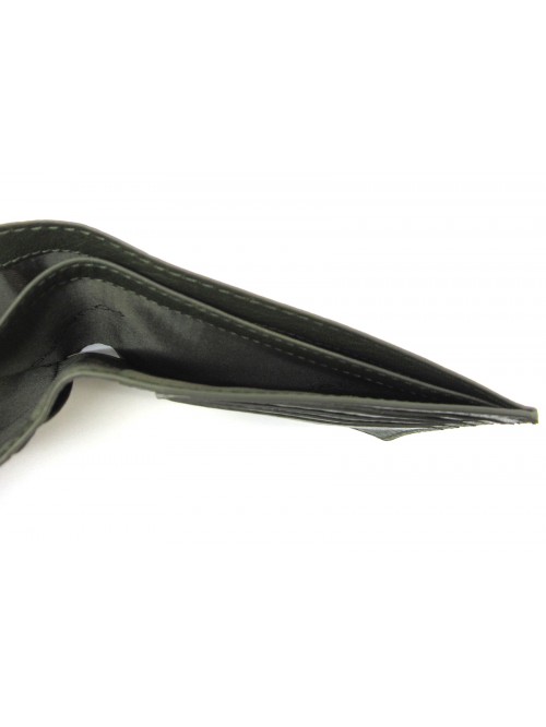 Man purse lined in contrast with credit card compartments