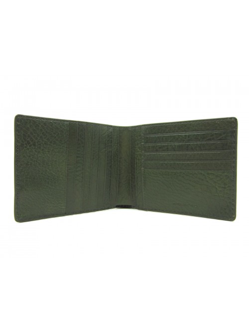 Man purse lined in contrast with credit card compartments