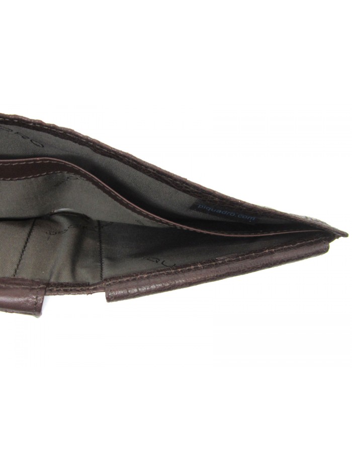 Man purse lined in contrast with credit card compartments