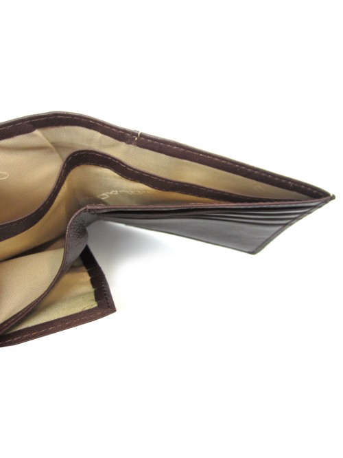 Man purse lined in contrast with credit card compartments
