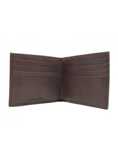 Man purse lined in contrast with credit card compartments