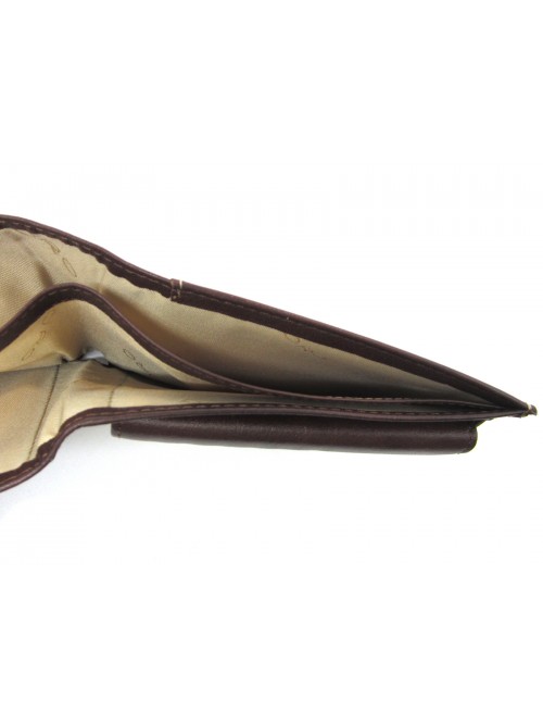 Man purse lined in contrast with credit card compartments