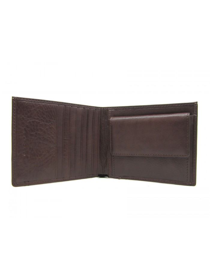 Man purse lined in contrast with credit card compartments