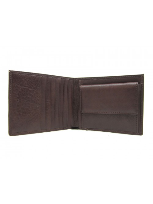 Man purse lined in contrast with credit card compartments