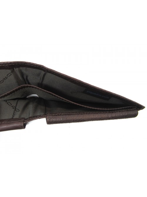 Man purse lined in contrast with credit card compartments