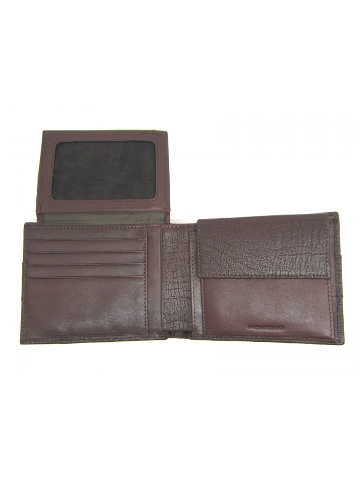 Man purse lined in contrast with credit card compartments