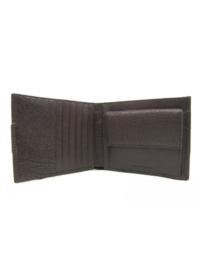 Man purse lined in contrast with credit card compartments