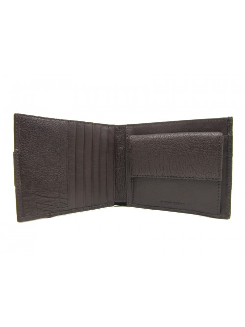 Man purse lined in contrast with credit card compartments