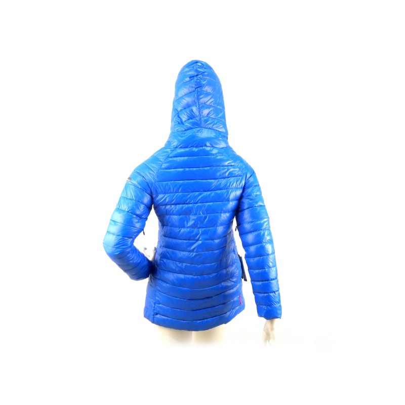 Padded spring women's jacket with hood, removable sleeves and waist with zip.