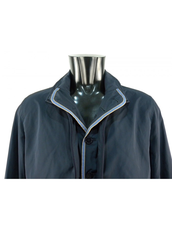 Men's jacket with light-contrast edging, button cuffs