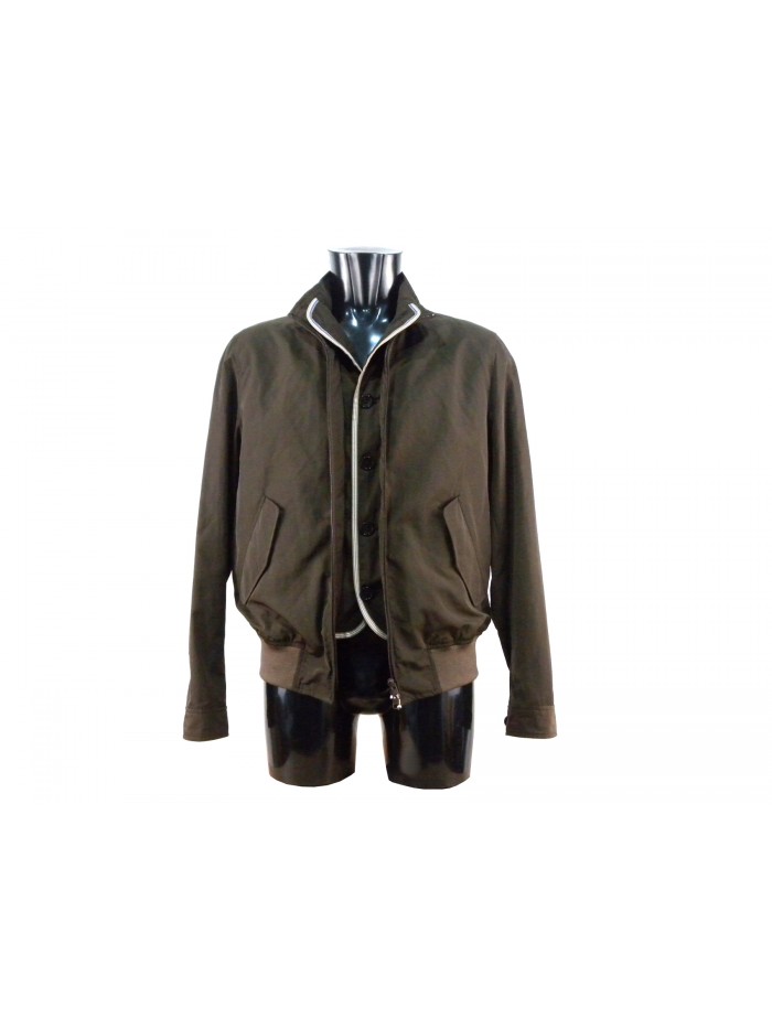 Men's jacket with light-contrast edging, button cuffs