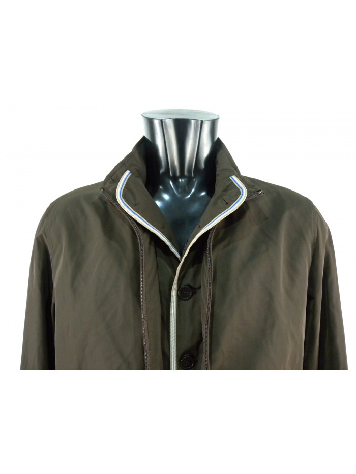 Men's jacket with light-contrast edging, button cuffs